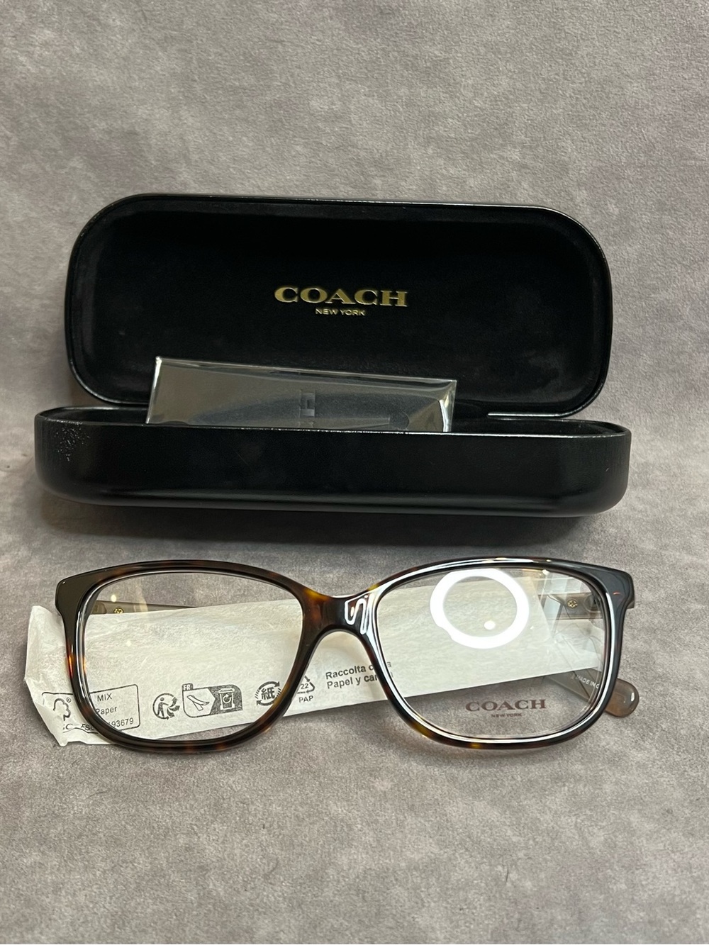 Coach Women's Tortoise Brown and Black Full-Rim Eyeglasses